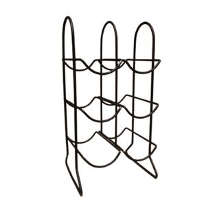 Black Metal Wine Rack, Six Bottle